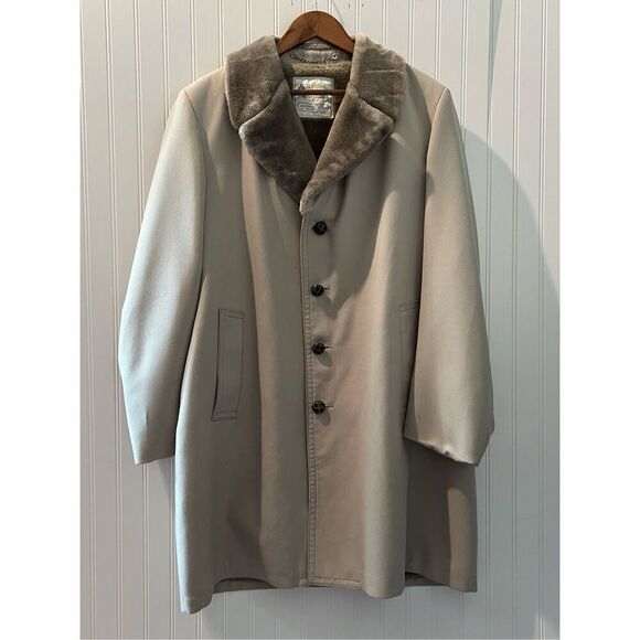 Vintage London Fog Coat Men’s 42 Long Limited Edition Faux Fur Heritage - Picture 1 of 10